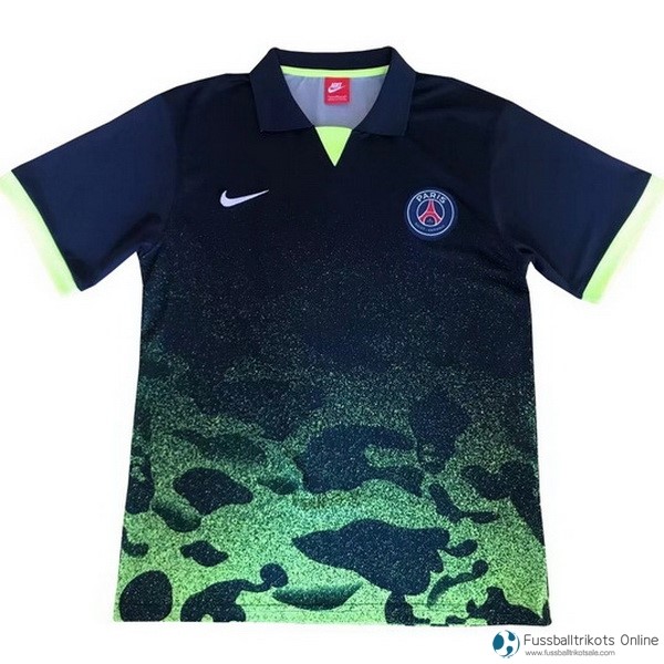 Paris Saint Germain Polo 2017-18 Schwarz Grün Fussballtrikots Günstig